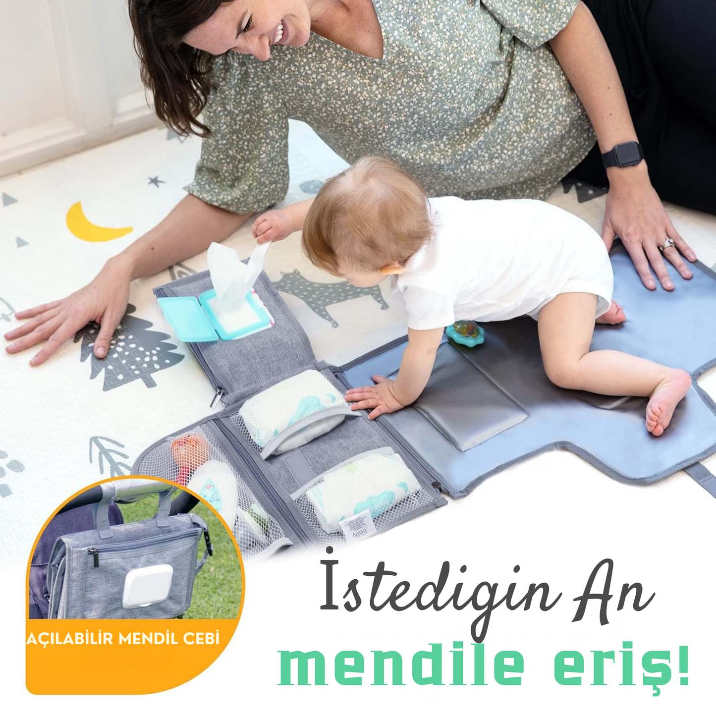 Taşınabilir Bebek Alt Değiştirme Minderi