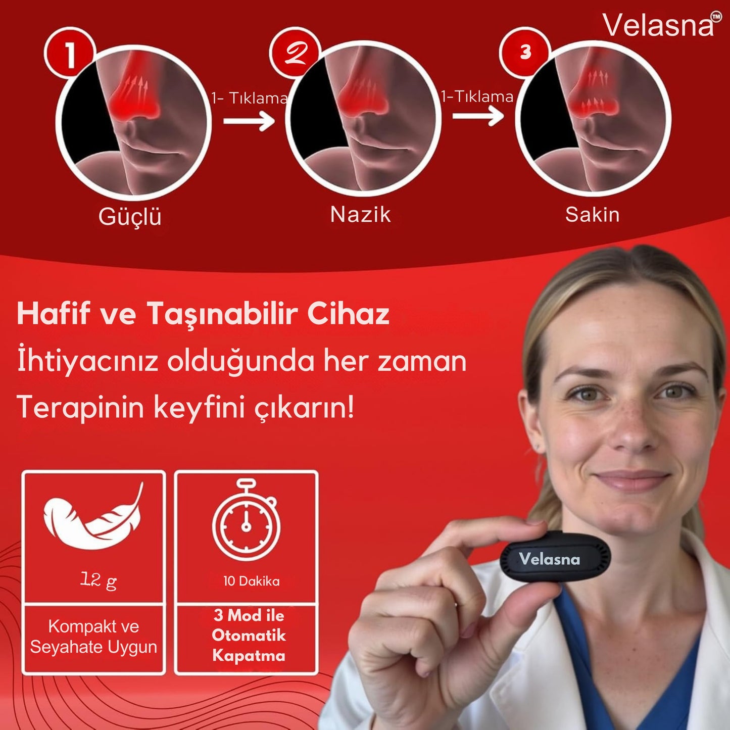 Sinüzit Burun Tıkanıklığı ve Alerji İçin Işık Terapisi Cihazı