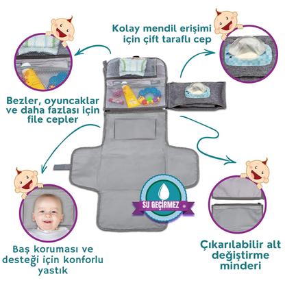Taşınabilir Bebek Alt Değiştirme Minderi